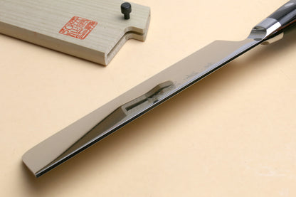 Yoshihiro High Speed Steel Nakiri 6.5'' (165mm) Vegetable Chef Knife (Black Pakkawood Handle)