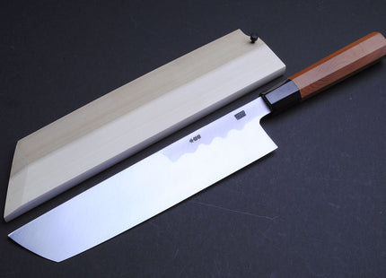 Yoshihiro Aonamiuchi Hamokiri 270mm Japanese Eel Bone Slicer Knife Artisan Hand Engraved Unagi Nobori Climbing Eel Yew Handle