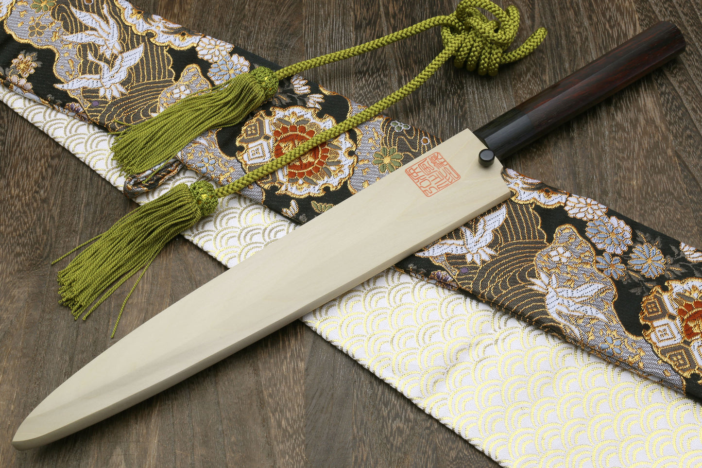 Yoshihiro Left Handed Kasumi White Steel Yanagi Sushi Sashimi Japanese Knife Shitan Handle