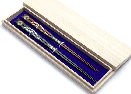 Japanese Premium Hon Fukiurushi Chopsticks Lacquered Dazzle with Paulownia wooden box