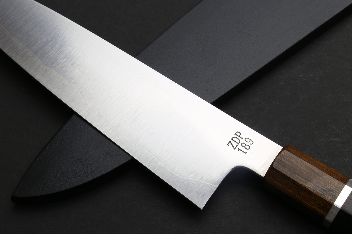 Yoshihiro Hayate ZDP-189 Super High Carbon Stainless Steel Gyuto Knife Octagonal Ebony Wood Handle with Sterling Silver Ring