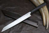 Yoshihiro Suminagashi Blue Steel #1 Yanagi Kiritsuke Sushi Sashimi Japanese Knife Ebony Handle with Ebony Saya