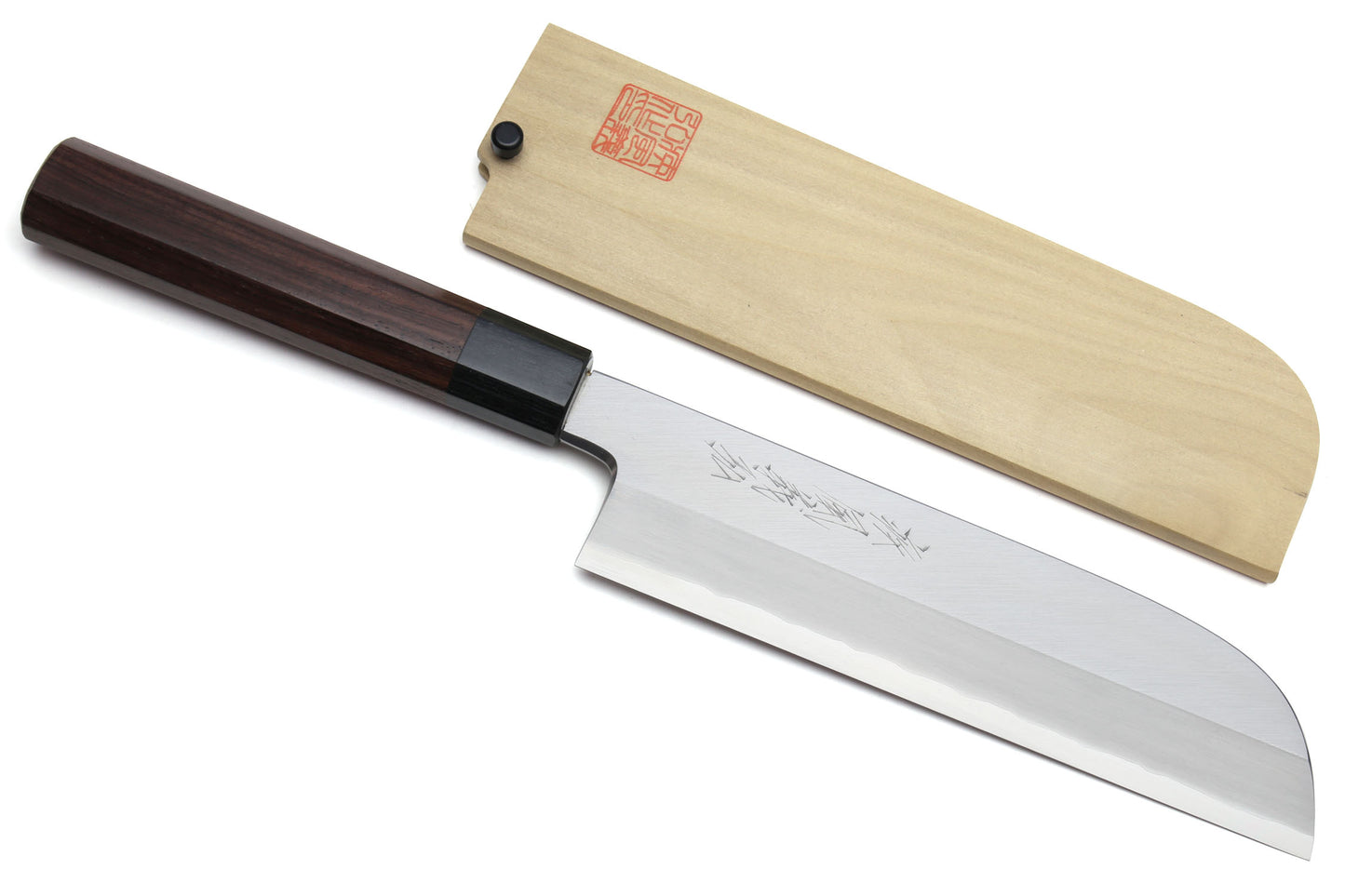 Yoshihiro Hongasumi Ginsan (Hakugin) High Carbon Stain Resistant Kama Usuba Traditional Japanese Vegetable Chopping Chef Knife Shitan Handle