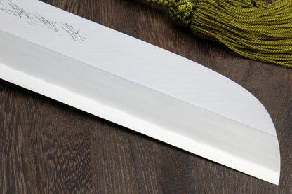 Yoshihiro Hongasumi Ginsan (Hakugin) High Carbon Stain Resistant Kama Usuba Traditional Japanese Vegetable Chopping Chef Knife Shitan Handle