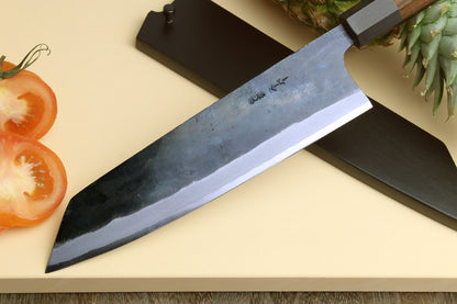 Yoshihiro Aogami Super Blue High Carbon Steel Kurouchi Kiritsuke Multipurpose Chef Knife with Shitan Wood Handle