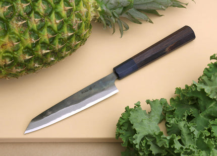 Yoshihiro Aogami Super Blue High Carbon Steel Kurouchi Petty Kiritsuke Utility Knife with Shitan Wood Handle