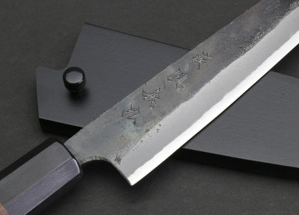 Yoshihiro Aogami Super Blue High Carbon Steel Kurouchi Petty Kiritsuke Utility Knife with Shitan Wood Handle