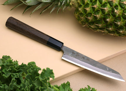Yoshihiro Aogami Super Blue High Carbon Steel Kurouchi Petty Kiritsuke Utility Knife with Shitan Wood Handle