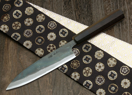 Yoshihiro Aogami Super Blue High Carbon Steel Kurouchi Petty Utility Knife with Shitan Wood Handle