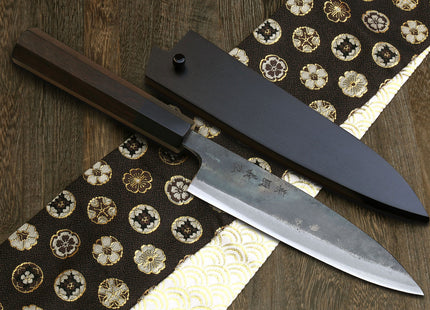 Yoshihiro Aogami Super Blue High Carbon Steel Kurouchi Petty Utility Knife with Shitan Wood Handle
