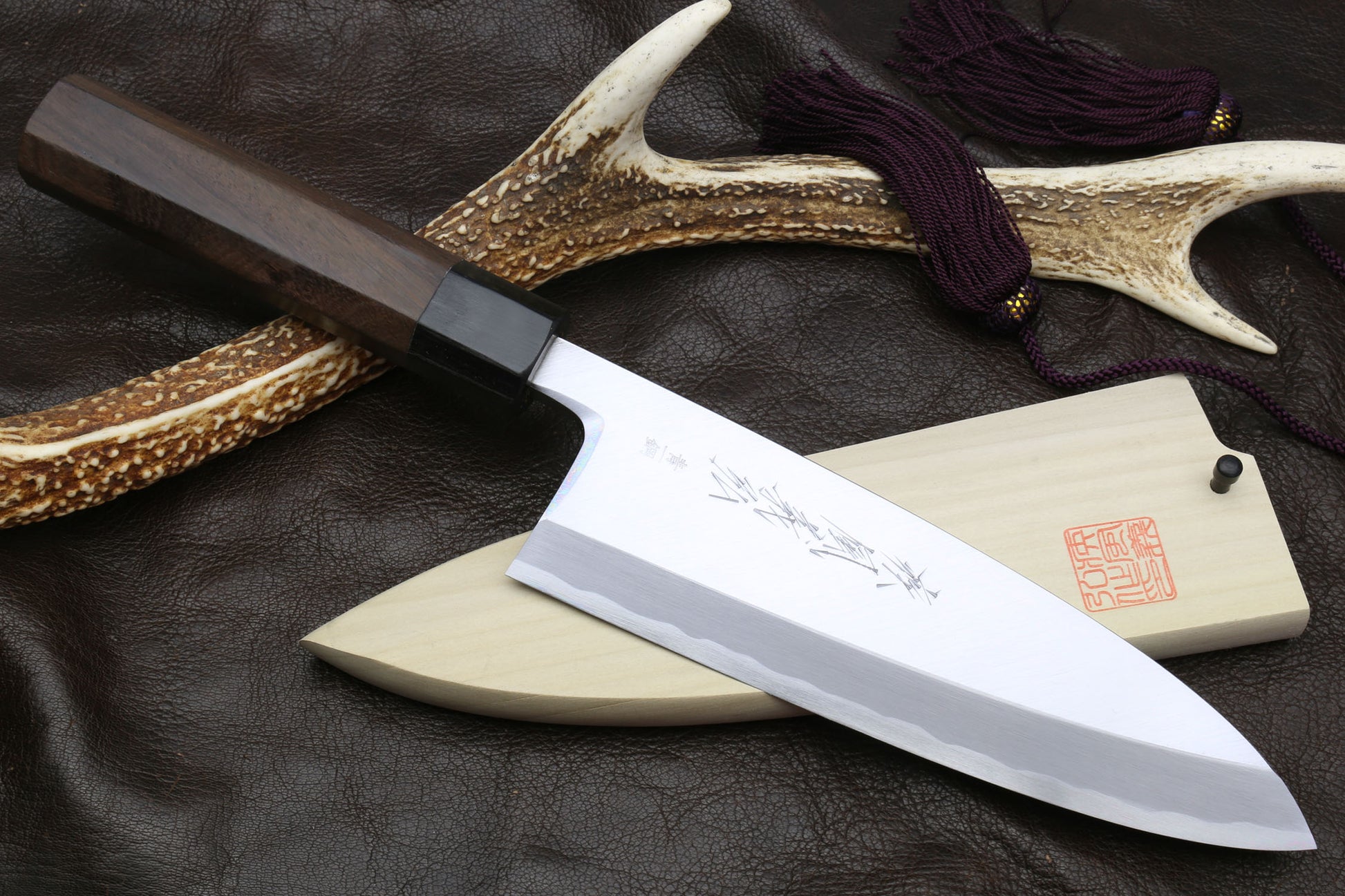 Yoshihiro Aonamiuchi Blue Steel Deba Japanese Fillet Knife Shitan Wood Handle