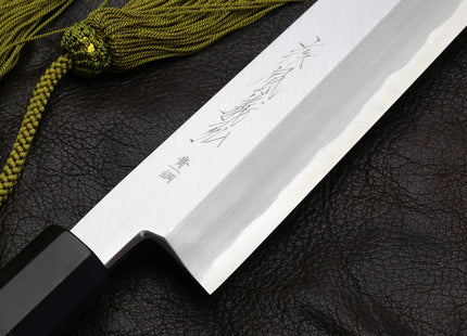 Yoshihiro Aonamiuchi Blue Steel #1 Kiritsuke Multipurpose Chef Knife with Ebony Handle