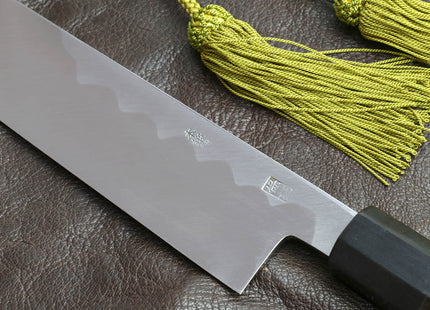 Yoshihiro Aonamiuchi Blue Steel #1 Kiritsuke Multipurpose Chef Knife with Ebony Handle