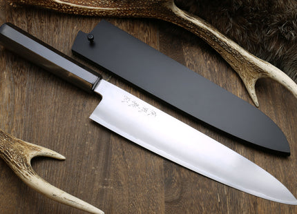 Yoshihiro Ginsan High Carbon Stainless Steel Gyuto Chefs Knife Ebony Handle