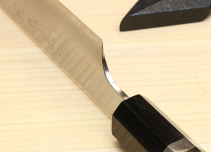 Yoshihiro Ginsan High Carbon Stainless Steel Sujihiki Kiritsuke Slicer Chefs Knife with Triple Nickel Silver Ring Ebony Handle