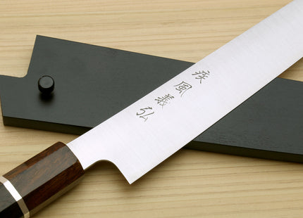 Yoshihiro Hayate ZDP-189 Super High Carbon Stainless Steel Sujihiki Slicer Knife Octagonal Ebony Wood Handle with Sterling Silver Ring