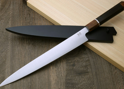 Yoshihiro Hayate ZDP-189 Super High Carbon Stainless Steel Sujihiki Slicer Knife Octagonal Ebony Wood Handle with Sterling Silver Ring