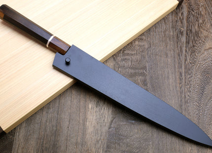 Yoshihiro Hayate ZDP-189 Super High Carbon Stainless Steel Sujihiki Slicer Knife Octagonal Ebony Wood Handle with Sterling Silver Ring