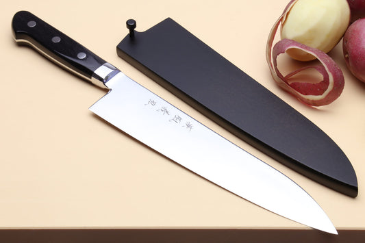 Yoshihiro High Speed Steel Gyuto Chefs Knife (Black Pakkawood Handle)