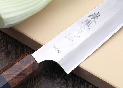 Yoshihiro High Speed Steel HAP40 Petty Multipurpose Chef Knife Natural Ebony Handle