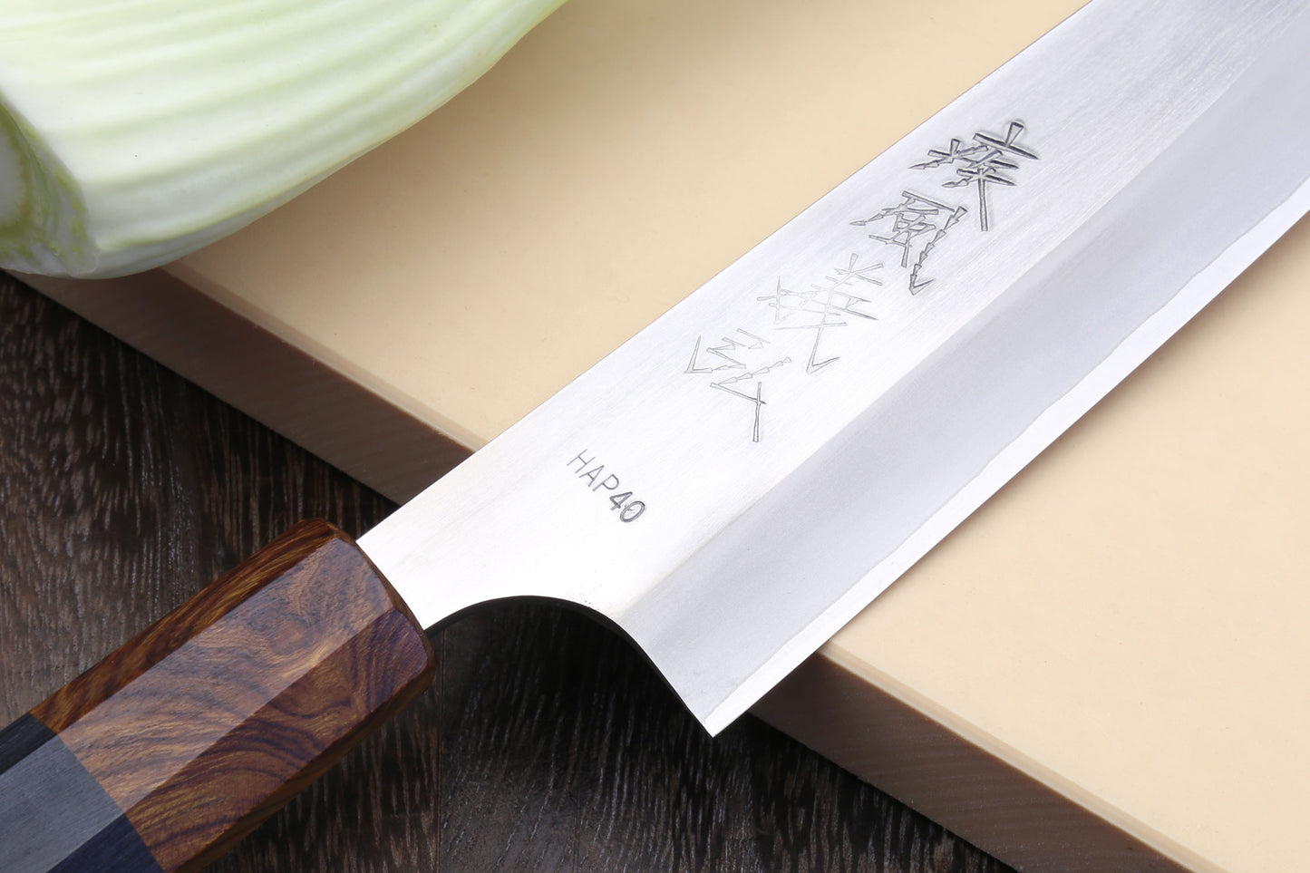 Yoshihiro High Speed Steel HAP40 Petty Multipurpose Chef Knife Natural Ebony Handle