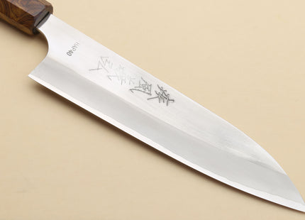 Yoshihiro High Speed Steel HAP40 Petty Multipurpose Chef Knife Natural Ebony Handle