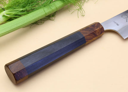 Yoshihiro High Speed Steel HAP40 Petty Multipurpose Chef Knife Natural Ebony Handle