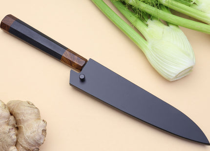 Yoshihiro High Speed Steel HAP40 Petty Multipurpose Chef Knife Natural Ebony Handle
