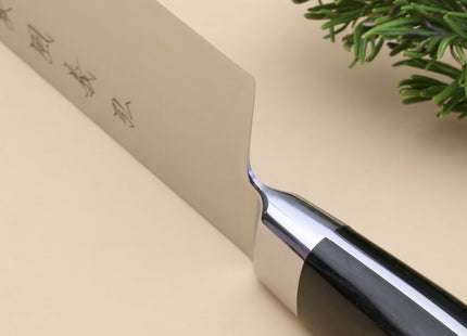 Yoshihiro High Speed Steel Kiritsuke Multipurpose Chefs Knife (Black Pakkawood Handle)