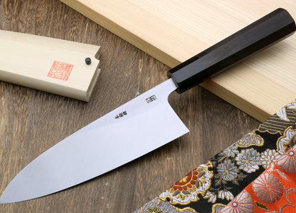 Yoshihiro Hongasumi Blue Steel Deba Fish Fillet Chef Knife Ebony Handle