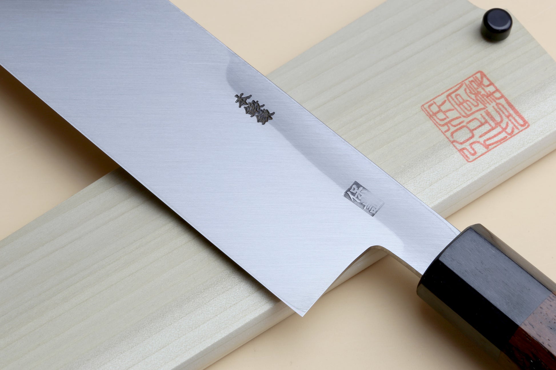 Yoshihiro Hongasumi Blue Steel Kama Usuba Traditional Japanese Vegetable Chopping Chef Knife, Rosewood Handle