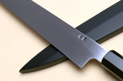 Yoshihiro Honyaki Aoko Blue Steel Mirror Finished Yanagi Sushi Sashimi Japanese knife with Ebony Handle