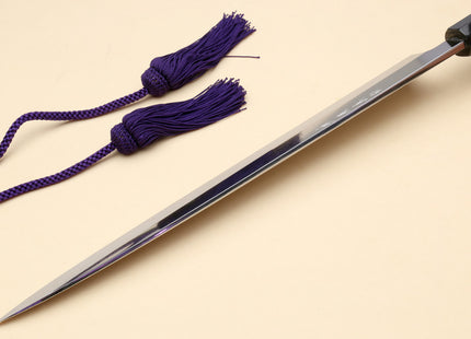 Yoshihiro Honyaki Aoko Blue Steel Mirror Finished Yanagi Sushi Sashimi Japanese knife with Ebony Handle