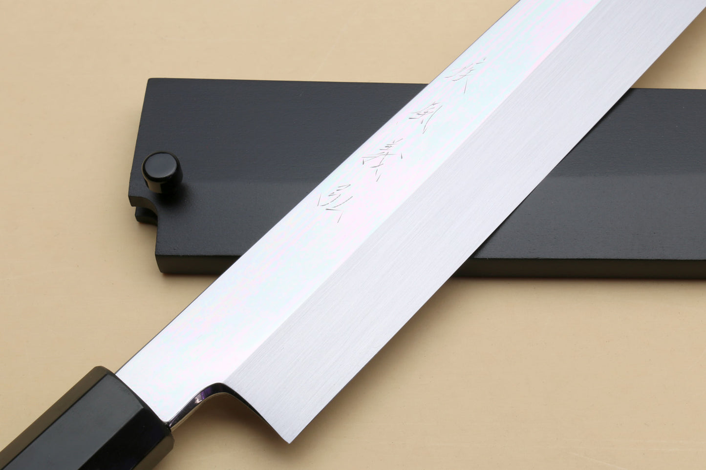 Yoshihiro Honyaki White Steel Mirror-Finished Yanagi Ebony Handle