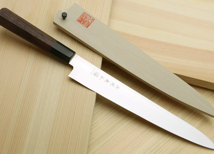 Yoshihiro Ice Hardened Stainless Steel Sujihiki Slicer Japanese Chef Knife Shitan Rosewood Handle