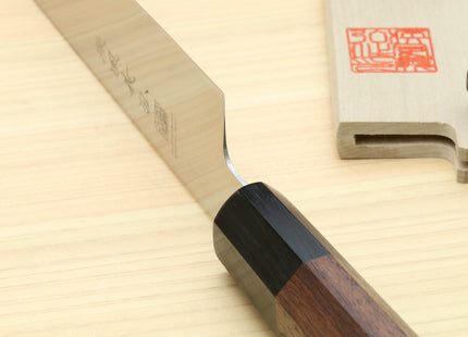 Yoshihiro Ice Hardened Stainless Steel Sujihiki Slicer Japanese Chef Knife Shitan Rosewood Handle
