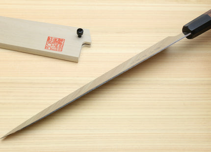 Yoshihiro Ice Hardened Stainless Steel Sujihiki Slicer Japanese Chef Knife Shitan Rosewood Handle