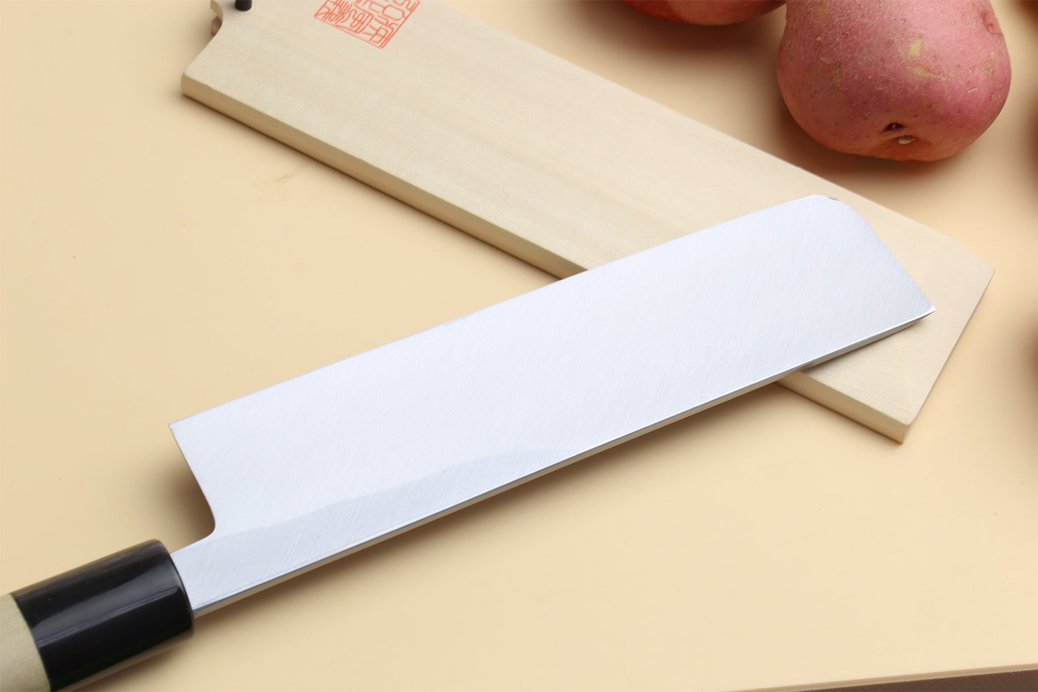 Yoshihiro Kasumi White Steel Edo Usuba Traditional Japanese Vegetable Chopping Chef Knife, Magnolia Handle