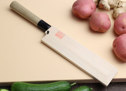 Yoshihiro Kasumi White Steel Edo Usuba Traditional Japanese Vegetable Chopping Chef Knife, Magnolia Handle