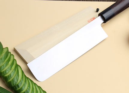 Yoshihiro Kasumi White Steel Edo Usuba Traditional Japanese Vegetable Chopping Chef Knife, Rosewood Handle
