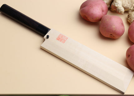 Yoshihiro Kasumi White Steel Edo Usuba Traditional Japanese Vegetable Chopping Chef Knife, Rosewood Handle