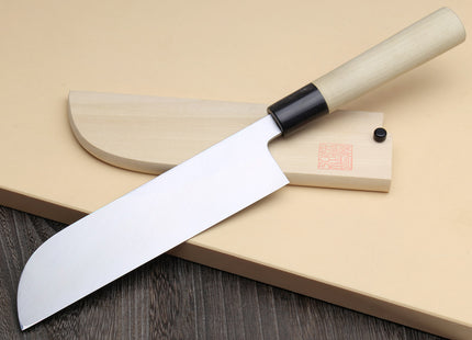 Yoshihiro Kasumi White Steel Kama Usuba Traditional Japanese Vegetable Chopping Chef Knife, Magnolia Handle
