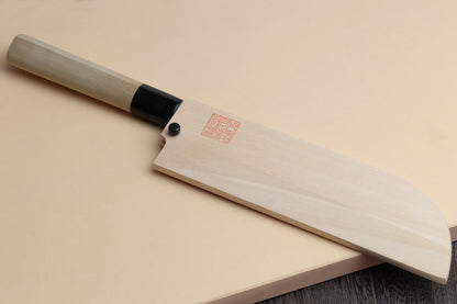 Yoshihiro Kasumi White Steel Kama Usuba Traditional Japanese Vegetable Chopping Chef Knife, Magnolia Handle