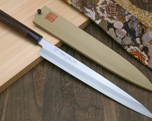 Yoshihiro Kasumi White Steel Yanagi Sushi Sashimi Japanese Knife Rosewood Handle
