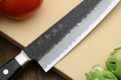 Yoshihiro Kurouchi Super Blue Steel Stainless Clad Santoku Multipurpose Chef Knife