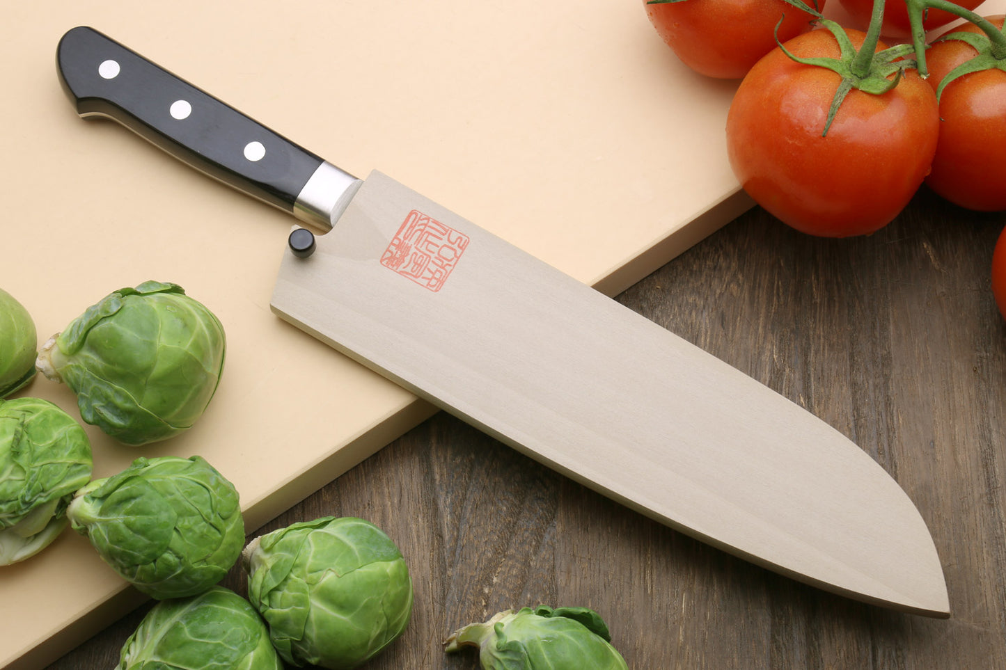 Yoshihiro Kurouchi Super Blue Steel Stainless Clad Santoku Multipurpose Chef Knife