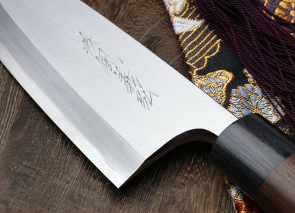 Yoshihiro Left Handed Kasumi White Steel Deba Fish Fillet Knife Shitan Handle