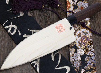 Yoshihiro Left Handed Kasumi White Steel Deba Fish Fillet Knife Shitan Handle