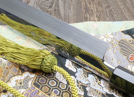 Yoshihiro Mizu Honyaki White Steel Mirror-Finished Namiukashi Yanagi Ebony Handle