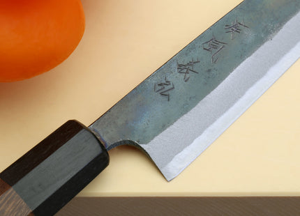 Yoshihiro Mizu Yaki Blue High Carbon Steel #1 Kurouchi Petty Japanese Utility Knife Shitan Handle